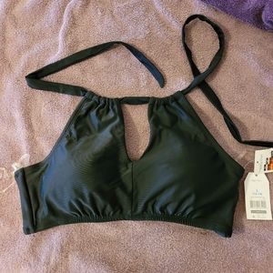NWT women's high neck, keyhole, halter swim top, size Large